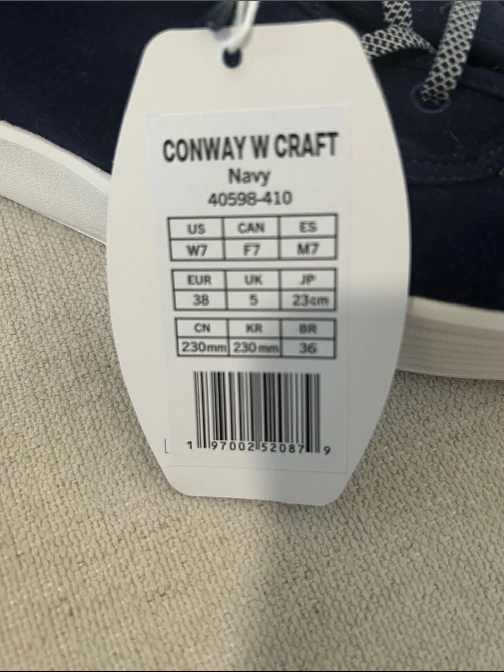 Hey Dude Conway Craft Linen Casual Sneakers from Finish Line, Navy, Size 7, NWT